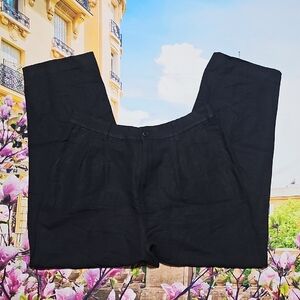 Madewell Black Linen High Waist Pants Size 12 New